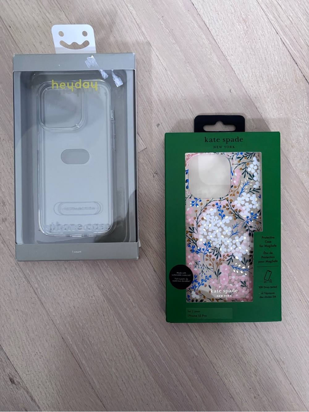 iPhone 15 Pro Case Bundle - kate spade Floral Pink White, heyday clear